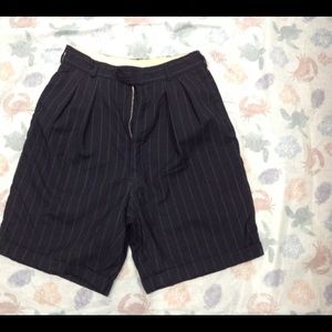 PAUL SMITH 100% WOOL BLUE PIN STRIPPED SHORTS